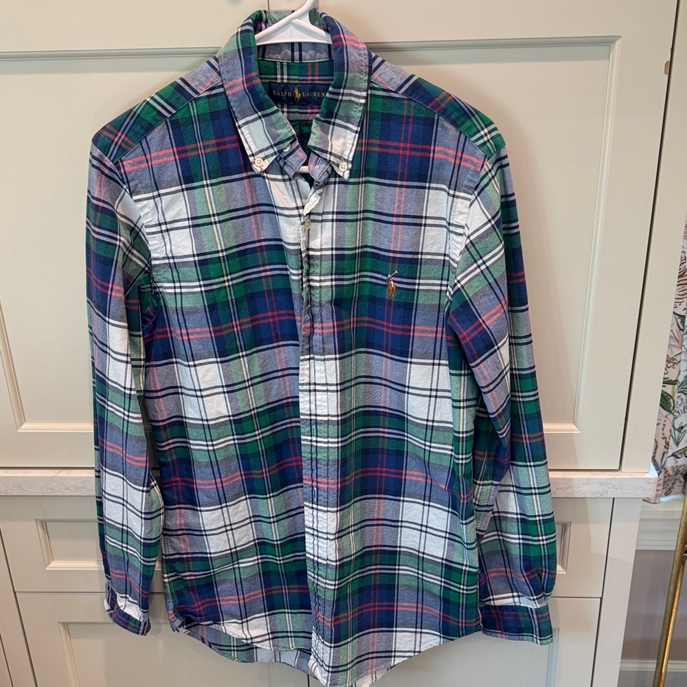 Ralph Lauren Blue Label Green and Blue Plaid Shirt